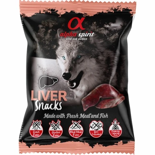 Alpha Spirit Liver Snack 50 g - kornfri hundesnacks med lever